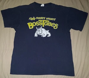 VTG THE MIGHTY MIGHTY BOSSTONES 737 T SHIRT MEDIUM 90s BULLDOG PLAID SKA Y2K DOG - Picture 1 of 5