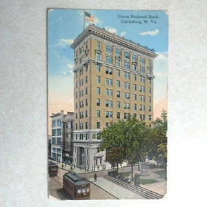 Union National Bank Clarksburg West Virginia c1916 antica cartolina F981 - Foto 1 di 2