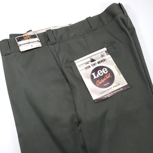 VTG 60s NOS Olive Drab Lee Chetopa Twill Permanent Press Work Wear Pants 40"x20" - Picture 1 of 9