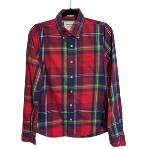 Abercrombie & Fitch Mens Size Small Multicolor Cotton Plaid Button Up Shirt - Picture 1 of 6