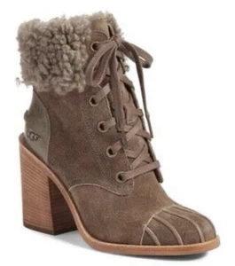 UGG Australia Women's Jaxon Cuff Bootie - Mysterious / Taupe Suede - 8 US - Picture 1 of 6