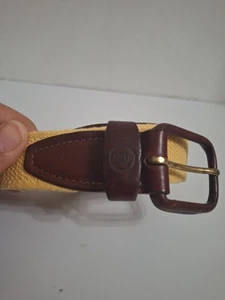 St. John's Bay Genuine Leather & Cotton Braided Belt Yellow Boys L 10/12 Preppy - Picture 1 of 7