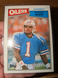 1987 Topps - Warren 🌙Moon #307 FREE SHIP ! CLEAN ~ OILERS RIP ~1ST BLACK QB HOF - Picture 1 of 4