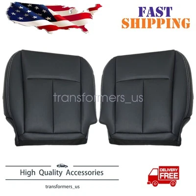 Capa de assento de couro de substituição frontal inferior Perf preta para 2014-20 Infiniti Q50 - Imagem 1 de 4