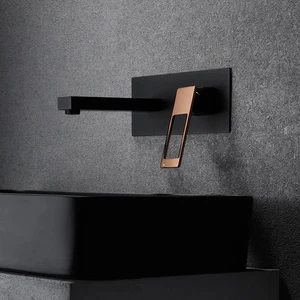 Modern Wall Mount Bathroom Faucet – Solid Brass with Sleek Spout - Picture 1 of 15