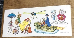 Vintage Stickers,Disney Rescuers,Prod. No 726,RARE,1 Sheet Strip (bxtoteM) - Picture 1 of 5
