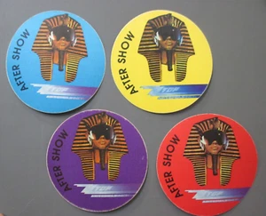 ZZ Top satin cloth backstage pass stickers 4 AUTHENTIC Afterburner AFTER SHOW ! - Picture 1 of 1