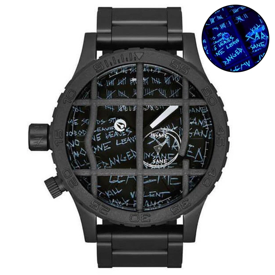 Nixon The 51-30 "Simplify" All Black Men's Surf Analog Tide Watch RUNNING