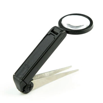 1PCS 10X mini magnifying Glass loupe Hand Held Tweezers Magnifier with LED lamp - Image 1 of 4