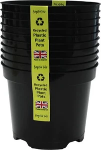 10x Premium Recycled Plastic Plant Pots 1L, 2L, 3L, 4L, 5x 10L, 15L, 3x20L Black - Picture 1 of 24