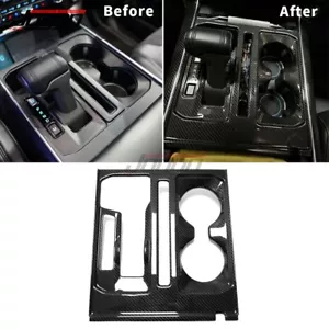 Borde de panel de cambio de engranajes de carbono real para Ford F150 Raptor Lariat 2021-24 - Imagen 1 de 16