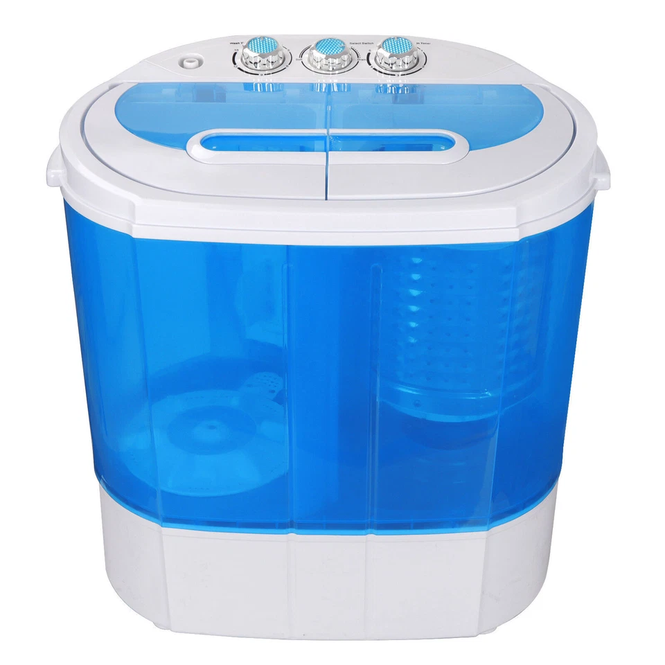 Compact lightweight Portable Washing Machine 10lbs Capacity w/ Spin Cycle Dryer