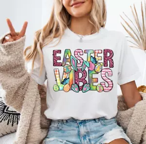 Family Matching Easter Tee Spring Holiday Shirt Funny Bunny Egg T-Shirt All Size - Picture 1 of 6