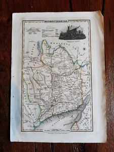 Antique Map of Monmouthshire County, Wales c. 1830 Pigot & Co's British Atlas... - Picture 1 of 4