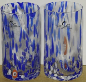 2 vasos Arte di Murano Alessandro Coppola hechos a mano confeti sangrado NUEVO - Imagen 1 de 4