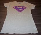 WOMEN'S TEEN JRS DC COMICS SUPER GIRL PINK T-shirt XL NEW WONDER WOMAN SUPERMAN