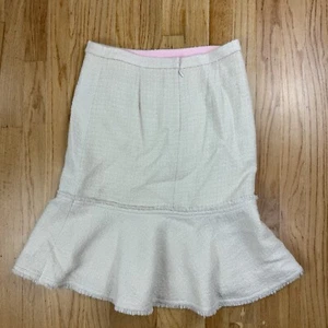 J Crew White Wool Blend Tweed Flounce Skirt Sz 6 NWT 90s Preppy Y2K Party Style - Picture 1 of 11