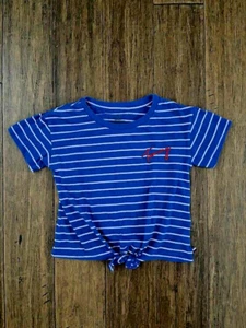 Tommy Hilfiger T-Shirt Girls Small Short Sleeve Top Striped Red White Blue - Picture 1 of 2