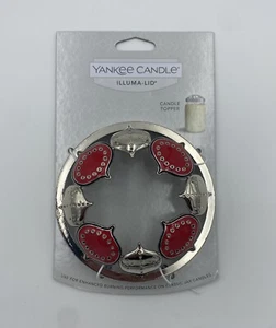 Yankee Candle Scandinavian Red & Silver Ornaments Illuma-lid Jar Candle Topper - Picture 1 of 3