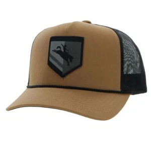 Sombrero de camionero Hooey "TIBBS" TOSTADO ÁSPERO/NEGRO Snapback con parche - 4038T-TNBK - Imagen 1 de 5