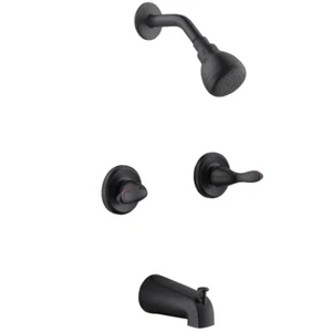 Constructor 2-Handle 1-Spray Tub and Shower Faucet in Bronze (Valve Included) - Picture 1 of 12