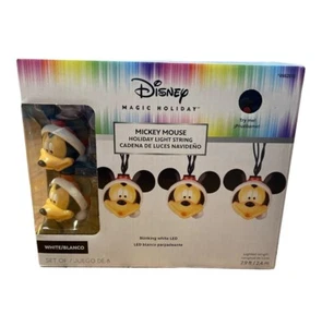 Disney Magic Holiday Blinking MICKEY MOUSE 8 LED Light String ~ NIB ~ - Picture 1 of 5