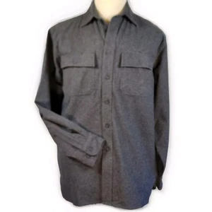 LL Bean Chamois Flannel Shirt - Gray Long Sleeve Button-Up - Mens MEDIUM - Picture 1 of 5