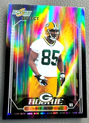 2006 Score Select Greg Jennings RC Rookie Refractor Black Parallel /6 - Image 1 of 2