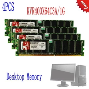 4GB 4x 1GB DDR 400MHz PC 3200 184pin Desktop Memory PC2700 2100 333 266mhz WU - Picture 1 of 7