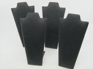 4 Pcs Necklace Jewelry Display Stands Padded Black Holders 8.5 Inches Tall - Picture 1 of 5