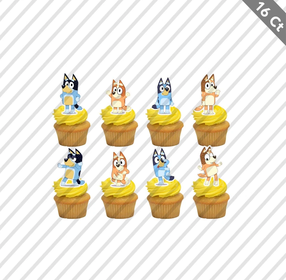 12 enfeites de cupcake azul azul para cachorro escolha favor festa aniversário favor filhote crianças - Imagem 1 de 1