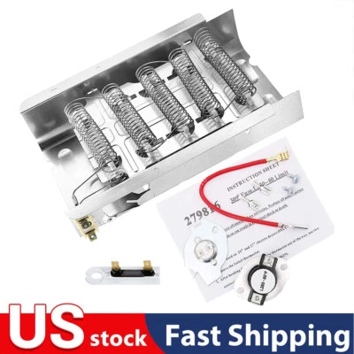 DISCOUNT PARTS DIRECT 279838 & 279816 Dryer Heating Element and Thermostat Combo Pack fit Whirlpool