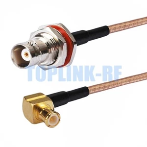 BNC Female Jack to MCX Male Plug Right Angle Connector RF Pigtail Cable RG316 - Zdjęcie 1 z 4