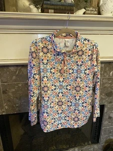 VERA BRADLEY Enchanted Mandala 1/4 Quarter-Zip Floral Sweatshirt Women’s Sz XL - Picture 1 of 10