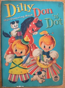 Vintage Kinder Malbuch ~ DILLY DON 'n' DOT OUR MALBUCH - unbenutzt - Bild 1 von 12