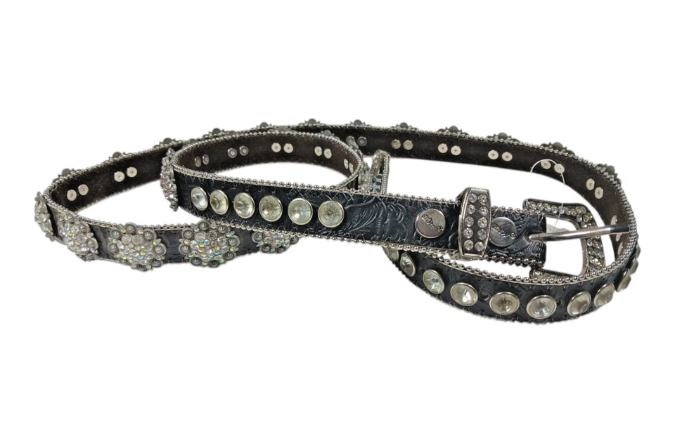 Cinturón BHW Mujer Negro Tooled Estilo Western Estrás 1" Ancho Talla 5XL 46-50" Foto 1 de 4