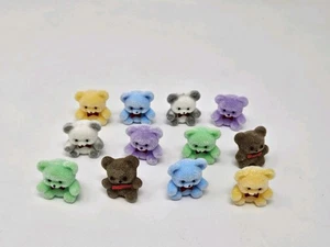 Lot of 12 Darice Craft Miniature 1" Flocked Teddy Bears w/ Red Bow Tie or Heart - Picture 1 of 36