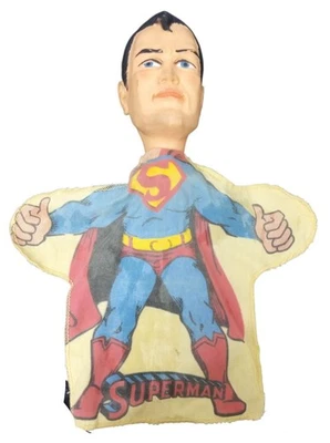 Superman Hand Puppet Ideal Toys DC Comics 1960s Vintage Collectible Nostalgic - Image 1 of 4