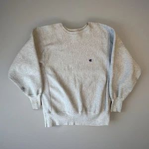 Vintage Champion Reverse Weave Sweatshirt Large Gray 90s Made in USA Pullover - Picture 1 of 11
