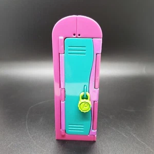 Armario escolar Polly Pocket Mattel 1999 rosa y azul vintage - Imagen 1 de 8