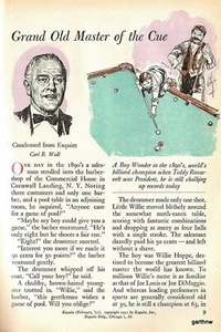WILLIE HOPPE 1951 BILLIARDS STORY: GRAND OLD MASTER OF THE POOL CUE - Picture 1 of 1