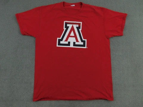 Arizona Wildcats Shirt Men Large Red Solid Jerzees Short Sleeve Crew Neck NCAA Cover