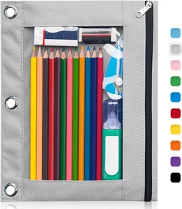 Forvencer Pencil Pouch for 3 Ring Binder, Binder Pencil Case with Smooth Zipper - Picture 1 of 12