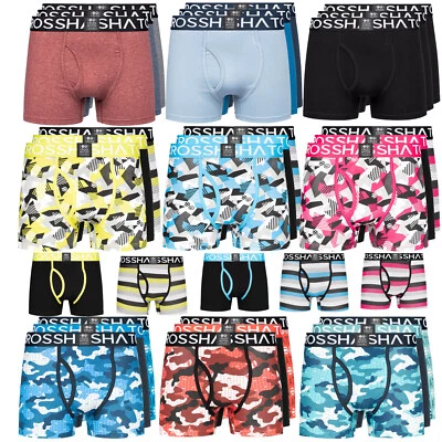 CROSSHATCH Boxer uomo slip incrociato mosca aperta confezione da 3 tasche intimo traspirante