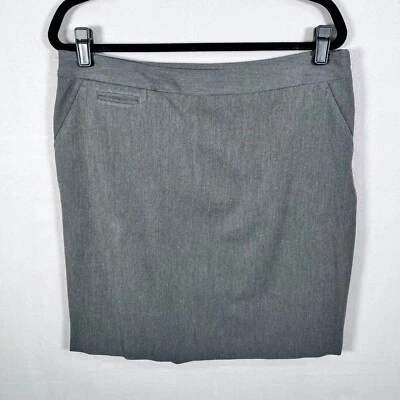 Falda Lápiz Eddie Bauer Gris Sarga Carrera Negocios Forrada Bolsillos 12 PEQUEÑA Foto 1 de 4