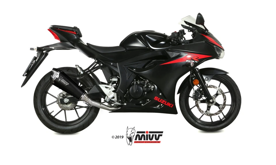 SCARICO COMPLETO MIVV DELTA RACE BLACK PER SUZUKI GSX-R 125 2017 > INOX NO KAT - Immagine 1 di 2