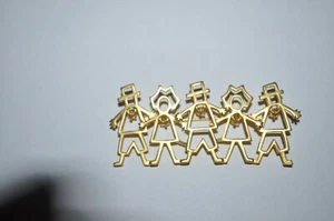 Vintage Brushed Gold Tone Pin Brooch - Picture 1 of 3