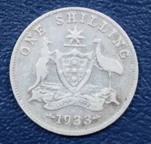 1933 KEY DATE SHILLING VG PLUS NICE HONEST COIN WITH GOOD EVEN COLOUR - Bild 1 von 2