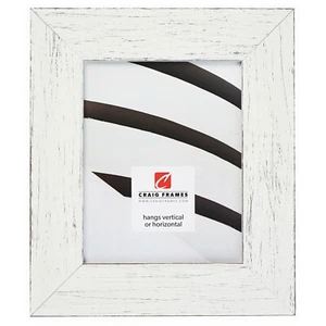 Cornici Craig Diaspro Larghe, 2,5" Country Legno Bianco Cornice Portafoto Poster - Foto 1 di 12