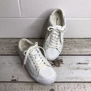 Scarpe sneakers stringate classiche Madewell donna pelle bianca stile #L3243 taglia 5 - Foto 1 di 12